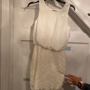 White dress. Two materials.